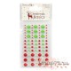 Клеевые полужемчужинки Dovecraft Christmas Basics Pearls, цвет красный и зеленый, 91шт.