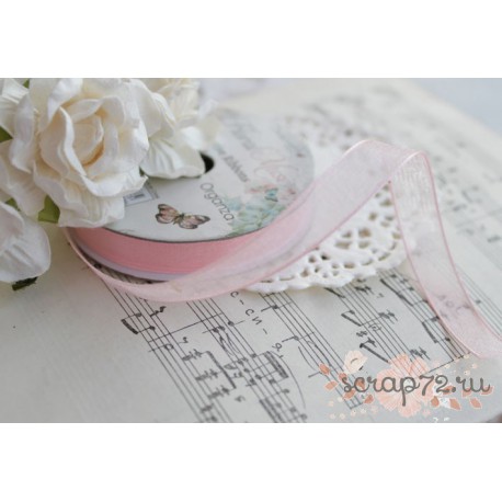 Лента декоративная Dovecraft Floral Muse Half Розовый шелк, 1см, 2м