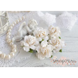 Коттеджная роза, цвет белый, 30мм, 1 розочка