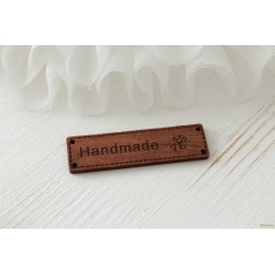 Деревянный чипборд-шильдик "Hand made3", 1 шт., 62х16 мм