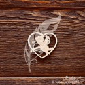 Чипборд Сердце с ангелочком, размер 4*3,6 см.