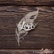 Чипборд Надпись Love с крылышками (5х2 см)