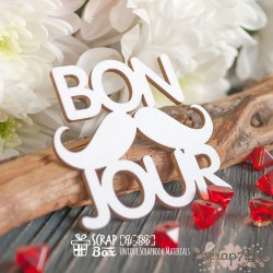 Чипборд Надпись Bon Jour Hi-386, 53 x 47 мм