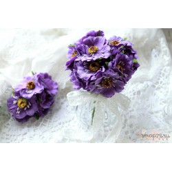 Тканевый цветок, цвет фиолетовый, 1шт