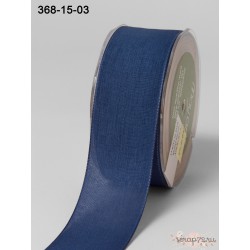 Лента Faux Linen от May Arts, цвет синий, 40мм, 90см