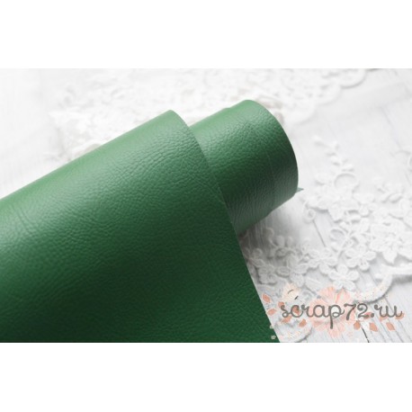 Переплетный кожзам (экокожа) с тиснением, цвет ярко-зеленый матовый (Италия) 33*35см