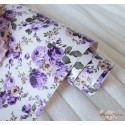 Кожзам "Фиолетовые цветы на белом", 35х35см