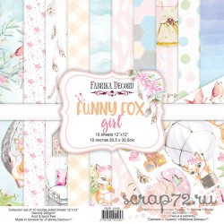 Набор скрапбумаги "Funny fox girl", 30,5x30,5 см, 10 листов