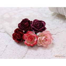 Роза Шпаллера, красный микс, 5 цветочков разных оттенков, 35мм