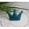 Украшение-патчи с глиттером "Корона", цвет голубой