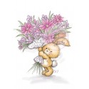 Штамп прозрачный "Bunny with Flowers", 8*7см